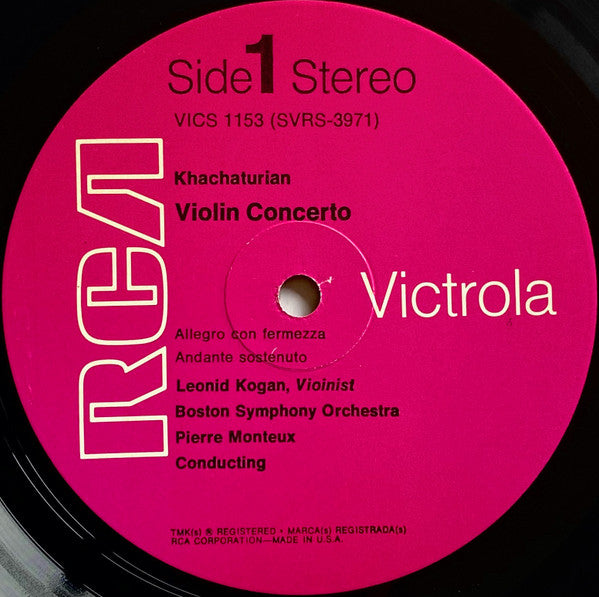 Khachaturian* / Saint-Saëns* ; Leonid Kogan, Boston Symphony Orchestra, Pierre Monteux : Violin Concerto / Havanaise, Op. 83 (LP, RE)