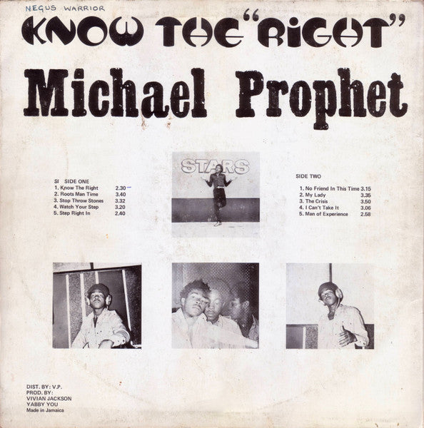 Michael Prophet : Know The "Right" (LP, Album)