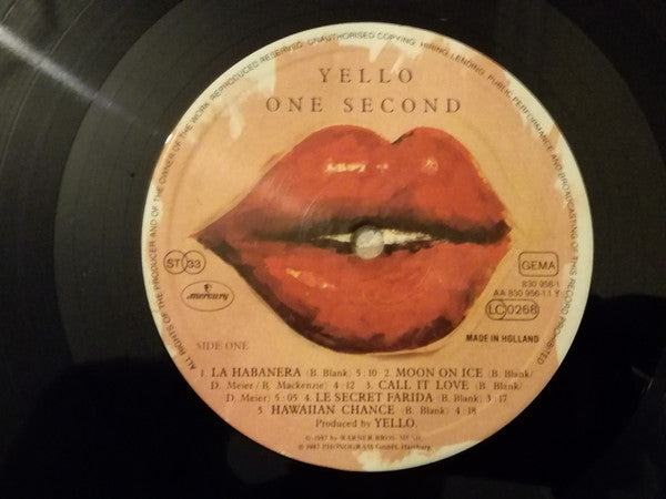 Yello : One Second (LP, Album, PRS)