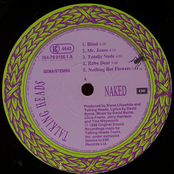 Talking Heads ~ Naked (Vinyl) - Djungel & Jazz