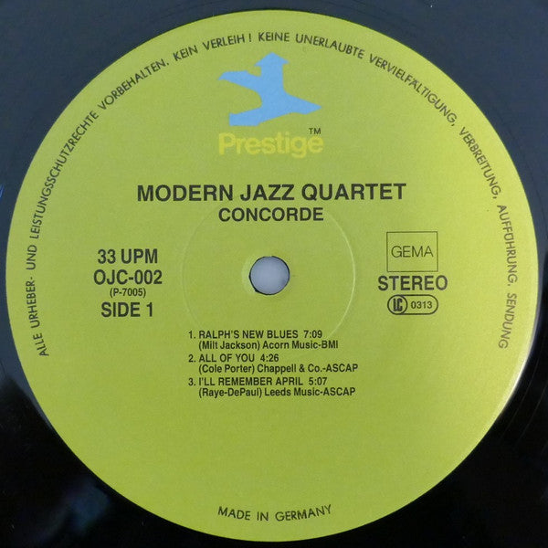 The Modern Jazz Quartet ~ Concorde (Vinyl) - Djungel & Jazz