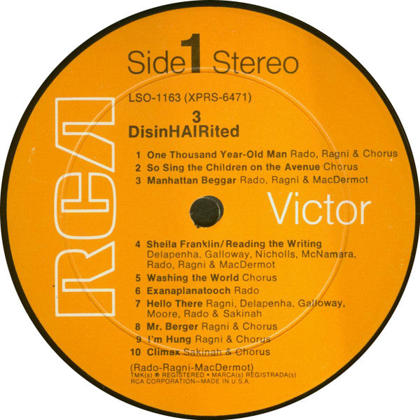 Ragni - Rado - MacDermot ~ DisinHAIRited (Vinyl) - Djungel & Jazz