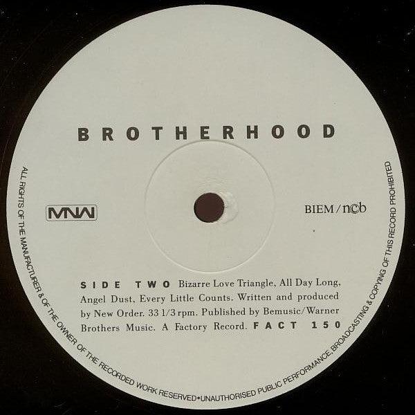 New Order ~ Brotherhood (Vinyl) - Djungel & Jazz
