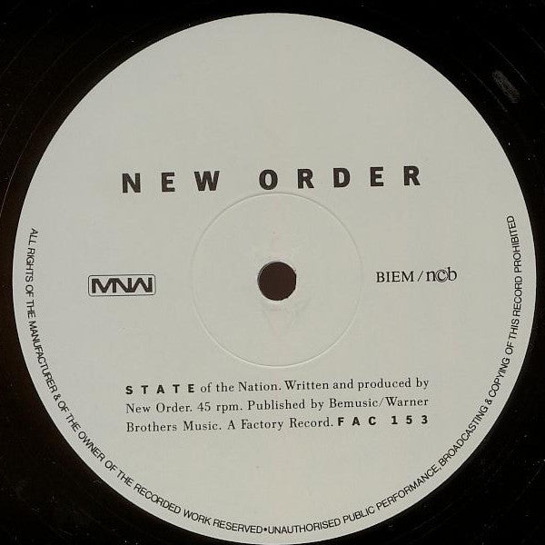 New Order : State Of The Nation (12", Single)