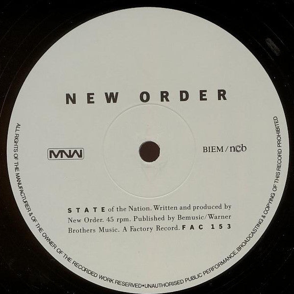 New Order ~ State Of The Nation (Vinyl) - Djungel & Jazz