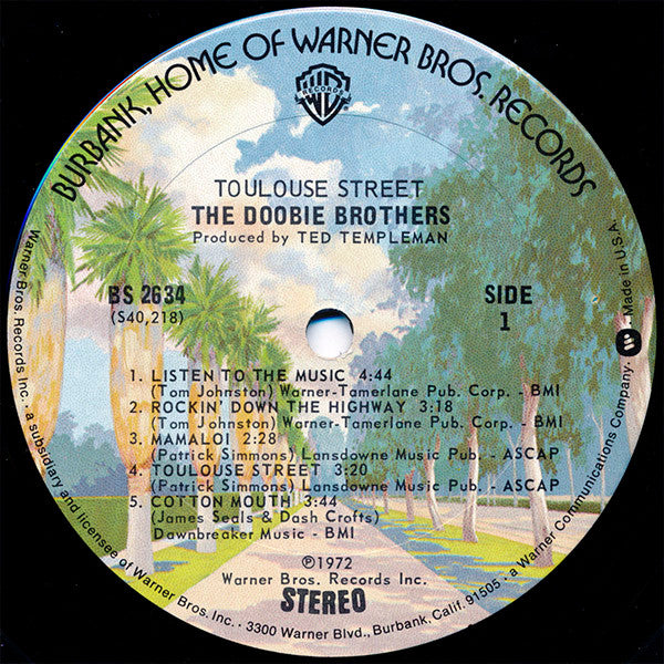 The Doobie Brothers : Toulouse Street (LP, Album, RP, Gat)