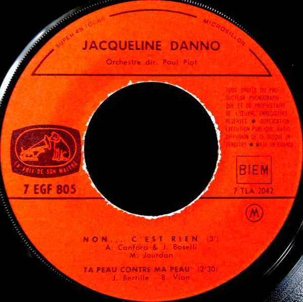 Jacqueline Danno ~ Non… C'est Rien (Vinyl) - Djungel & Jazz