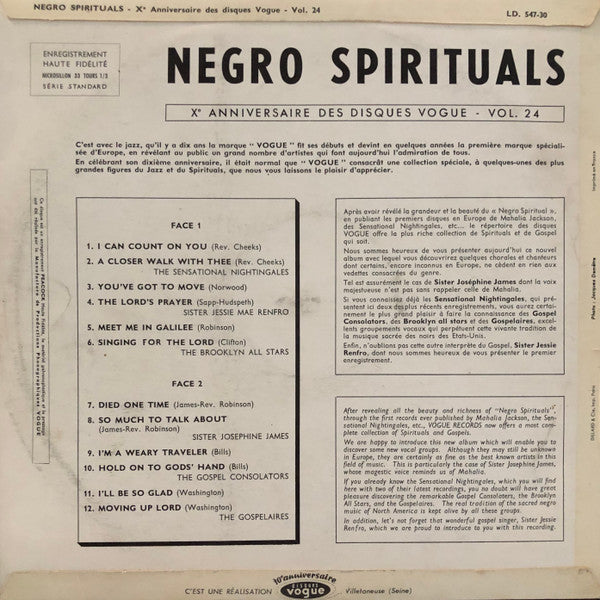 Various ~ Negro - Spirituals (Vinyl) - Djungel & Jazz