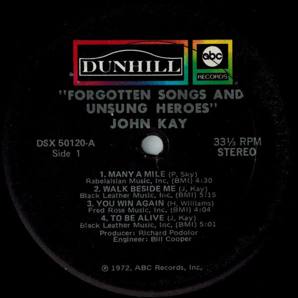 John Kay ~ Forgotten Songs & Unsung Heroes (Vinyl) - Djungel & Jazz