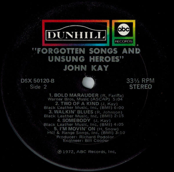 John Kay ~ Forgotten Songs & Unsung Heroes (Vinyl) - Djungel & Jazz