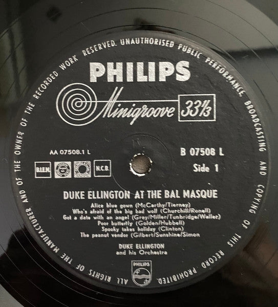 Duke Ellington ~ Duke Ellington His Piano And His Orchestra At The Bal Masque (Vinyl) - Djungel & Jazz