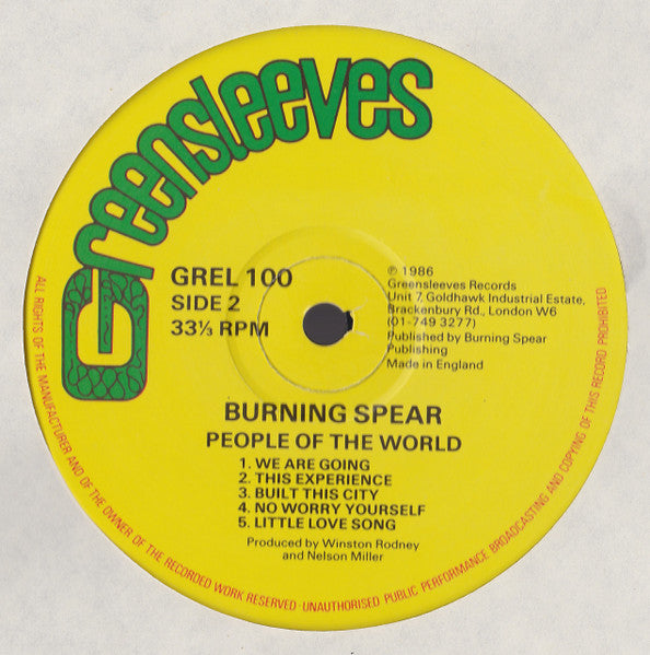 Burning Spear ~ People Of The World (Vinyl) - Djungel & Jazz