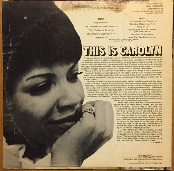 Carolyn Franklin ~ Baby Dynamite! (Vinyl) - Djungel & Jazz