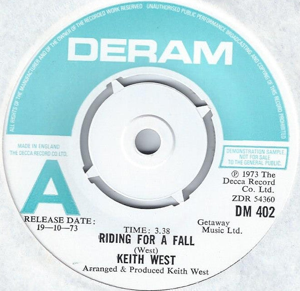 Keith West ~ Riding For A Fall (Vinyl) - Djungel & Jazz