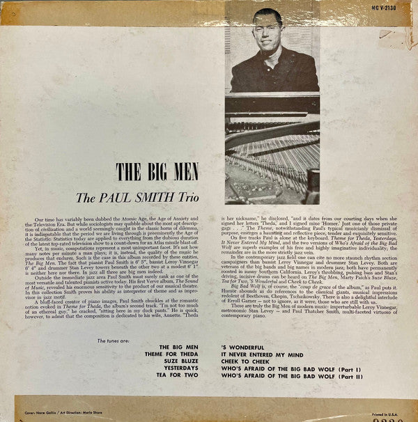 The Paul Smith Trio : The Big Men (LP, Album, Mono)
