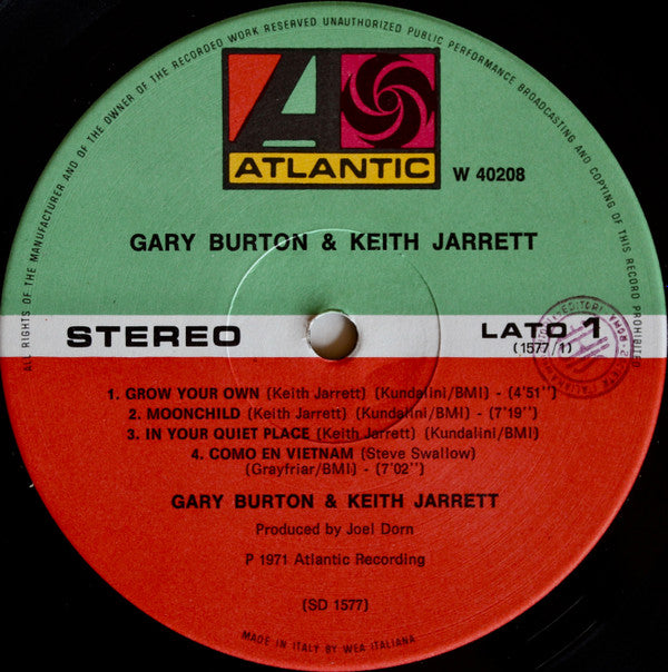 Gary Burton & Keith Jarrett ~ Gary Burton & Keith Jarrett (Vinyl) - Djungel & Jazz