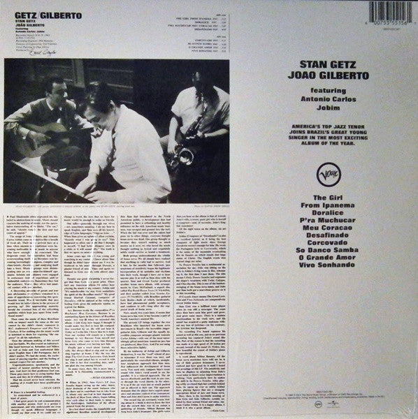 Stan Getz / Joao Gilberto Featuring Antonio Carlos Jobim ~ Getz / Gilberto (Vinyl) - Djungel & Jazz