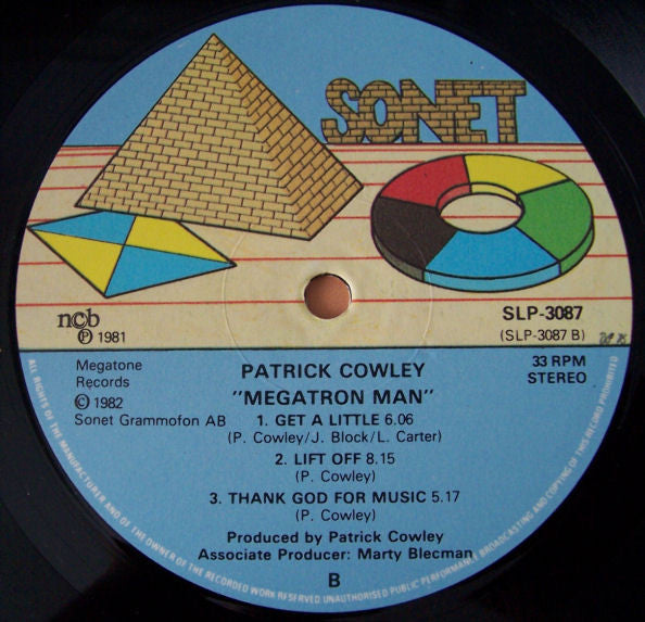Patrick Cowley ~ Megatron Man (Vinyl) - Djungel & Jazz