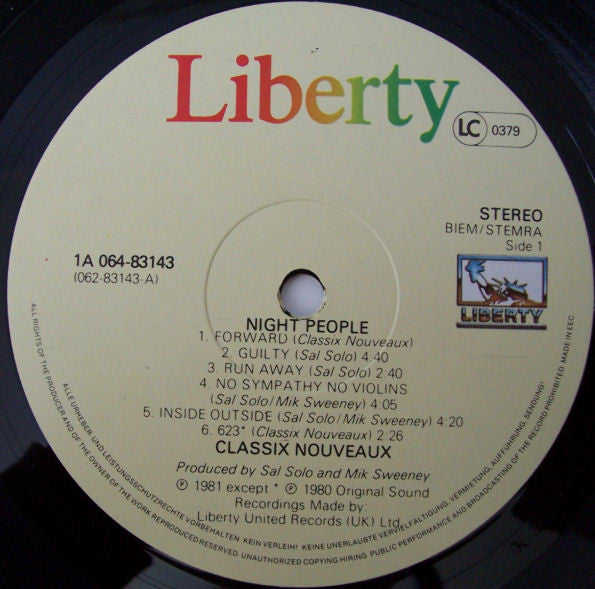 Classix Nouveaux ~ Night People (Vinyl) - Djungel & Jazz