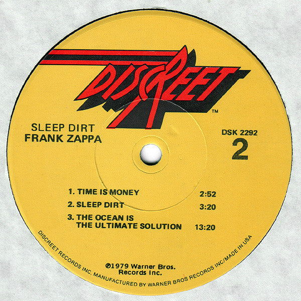 Frank Zappa ~ Sleep Dirt (Vinyl) - Djungel & Jazz