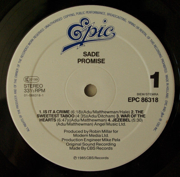 Sade : Promise (LP, Album, Gat)