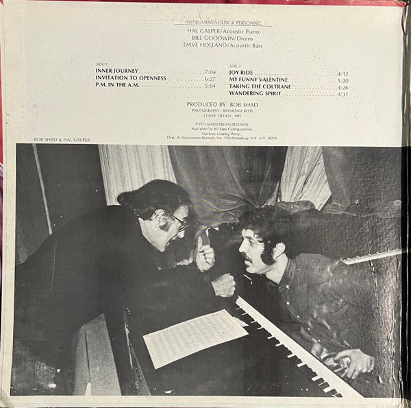 Hal Galper : Inner Journey (LP, Album, Gat)