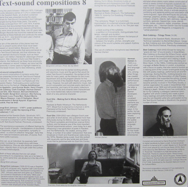 Various : Text-Sound Compositions 8: Stockholm 1971 (LP, Comp)