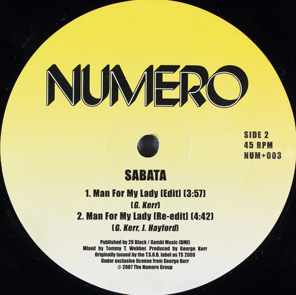 Sabata (2) : Man For My Lady (12", RE)