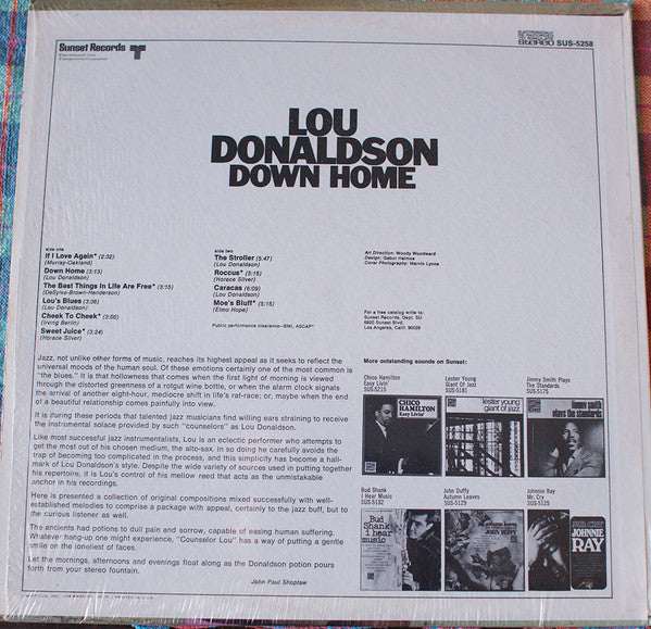 Lou Donaldson : Down Home (LP, Album, RE)