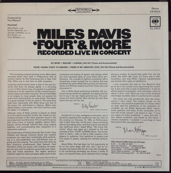 Miles Davis ~ 'Four' & More - Recorded Live In Concert (Vinyl) - Djungel & Jazz