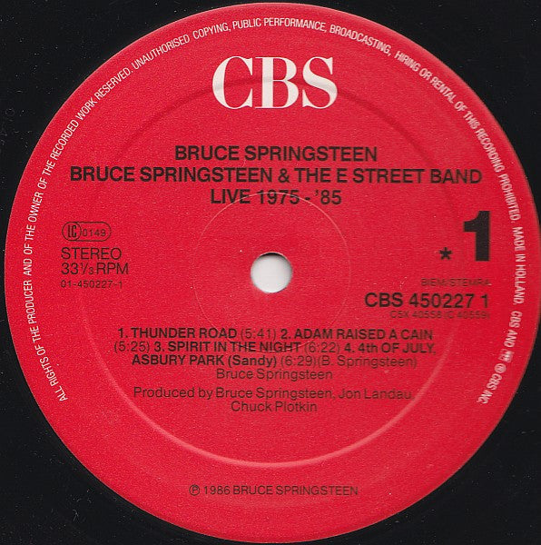 Bruce Springsteen & The E Street Band ~ Live/1975-85 (Vinyl) - Djungel & Jazz