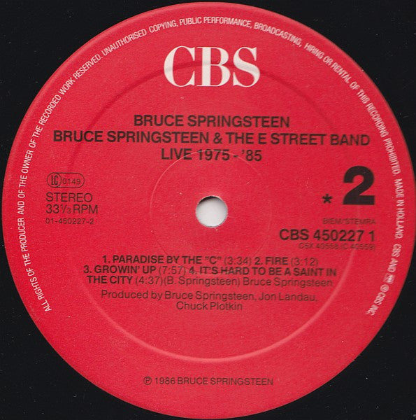 Bruce Springsteen & The E Street Band ~ Live/1975-85 (Vinyl) - Djungel & Jazz