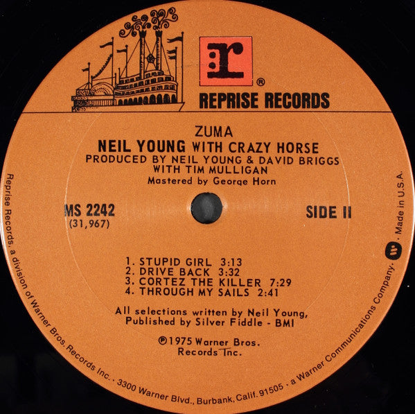 Neil Young With Crazy Horse : Zuma (LP, Album, Pit)