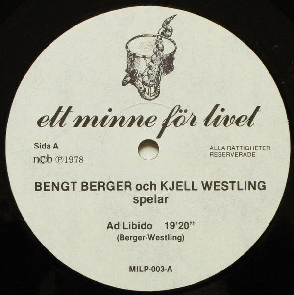 Bengt Berger Och Kjell Westling : Spelar (LP, Album, Mono)