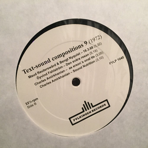 Various : Text-Sound Compositions 9: Stockholm 1972 (LP, Comp)