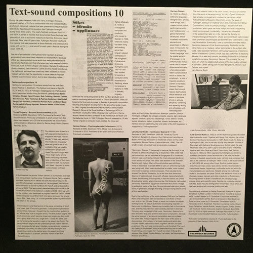 Various : Text-Sound Compositions 10: Stockholm 1973 (LP, Comp)