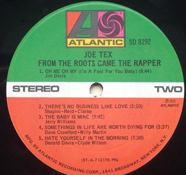 Joe Tex ~ From The Roots Came The Rapper (Vinyl) - Djungel & Jazz