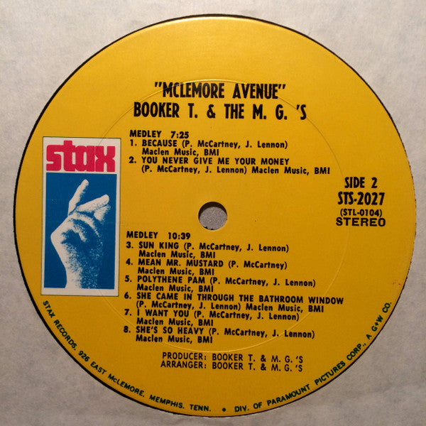 Booker T. & The M.G.'s ~ McLemore Avenue (Vinyl) - Djungel & Jazz