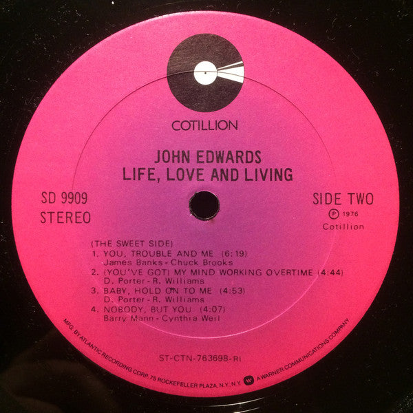 John Edwards (3) : Life, Love And Living (LP, Album, RI)