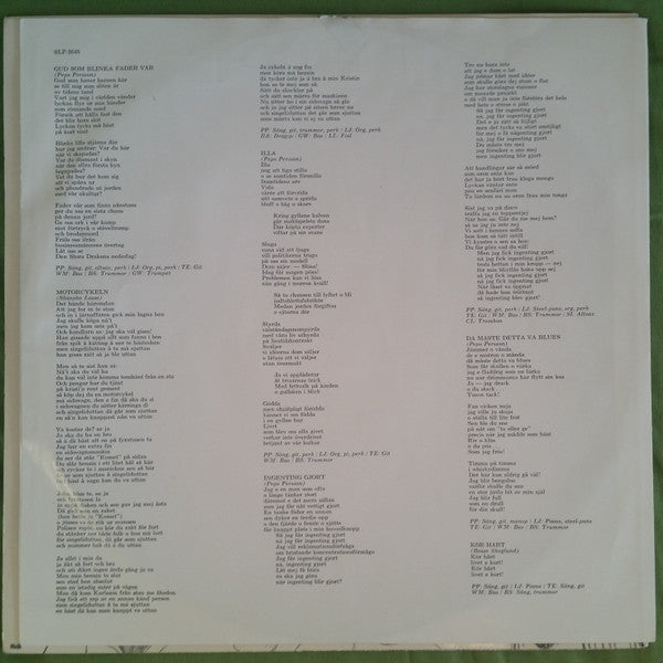 Peps Persson Med Blodsband Och Kapell ~ Rotrock (Vinyl) - Djungel & Jazz