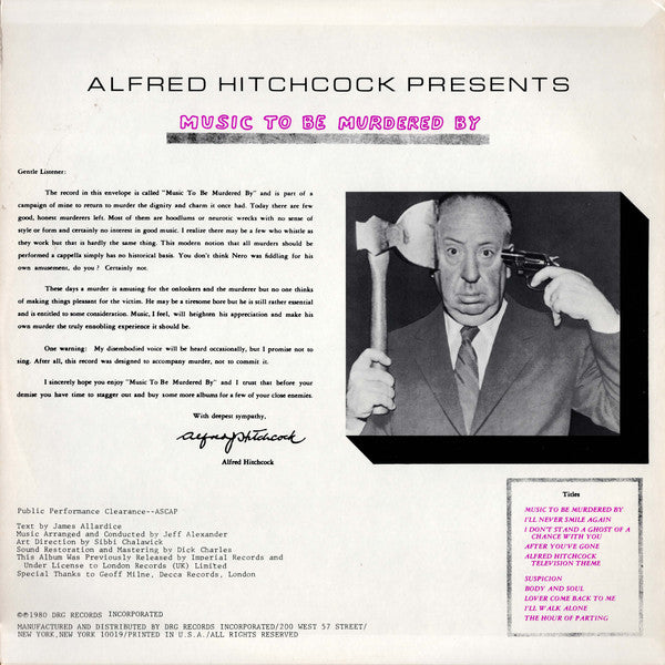 Alfred Hitchcock ~ Presents Music To Be Murdered By (Vinyl) - Djungel & Jazz