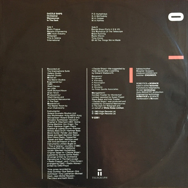 Orchestral Manoeuvres In The Dark : Dazzle Ships (LP, Album)