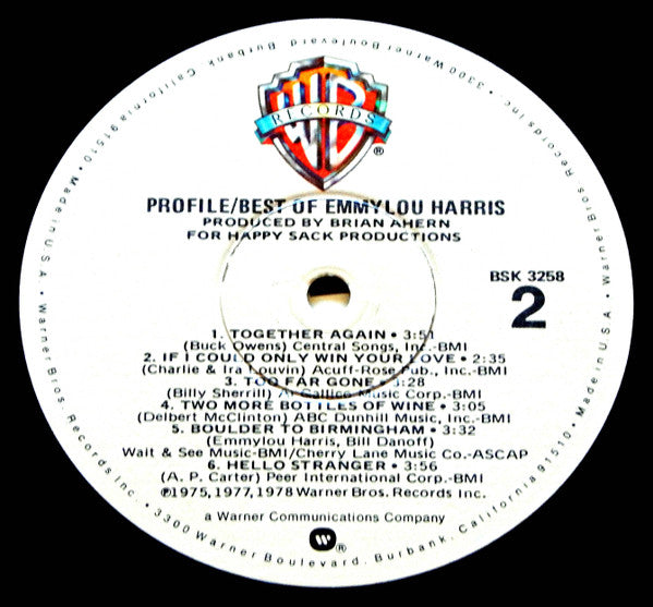 Emmylou Harris ~ Profile / Best Of Emmylou Harris (Vinyl) - Djungel & Jazz