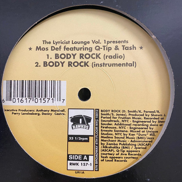 Mos Def Featuring Q-Tip & Tash ~ The Lyricist Lounge Vol.1 Presents: Body Rock (Vinyl) - Djungel & Jazz