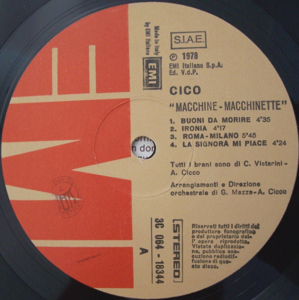 Cico* : Macchine - Macchinette (LP, Album)