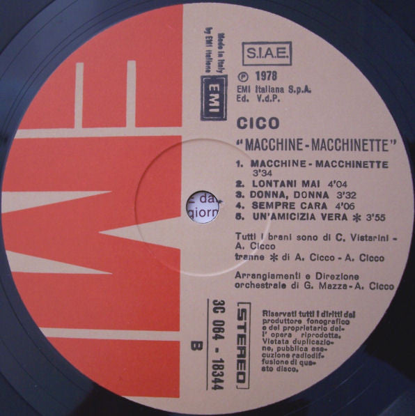 Cico* : Macchine - Macchinette (LP, Album)