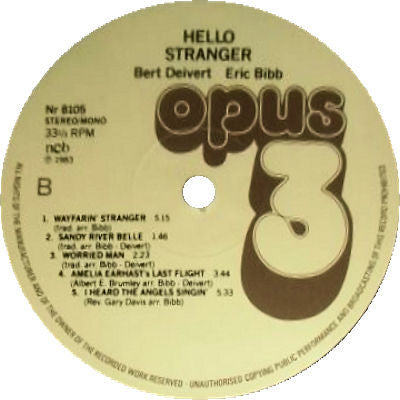 Eric Bibb, Bert Deivert ~ Hello Stranger (Vinyl) - Djungel & Jazz