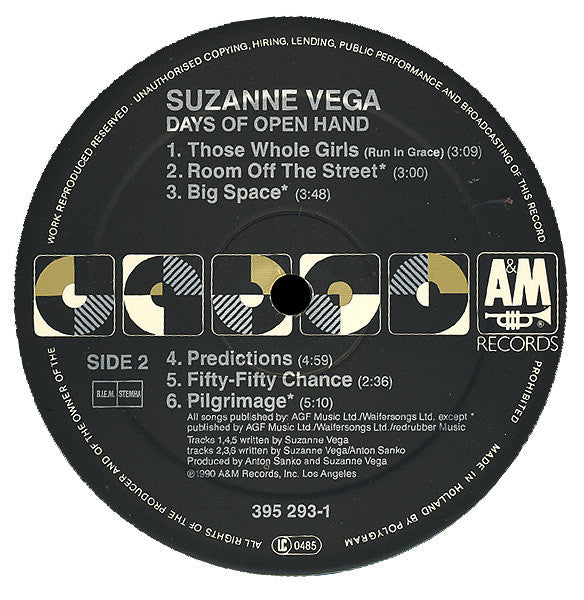 Suzanne Vega ~ Days Of Open Hand (Vinyl) - Djungel & Jazz