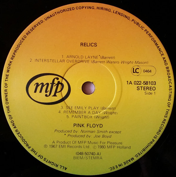 Pink Floyd ~ Relics (Vinyl) - Djungel & Jazz