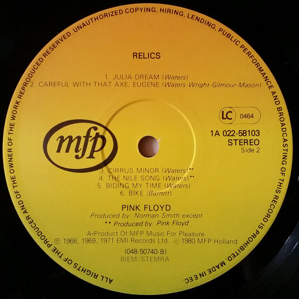 Pink Floyd ~ Relics (Vinyl) - Djungel & Jazz